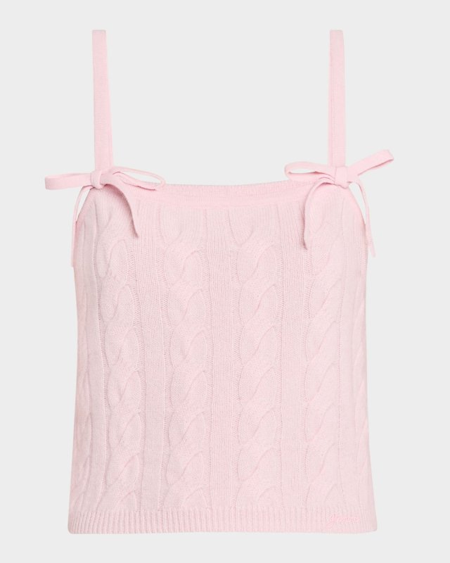 Cashmere Mix Bow Strap Top